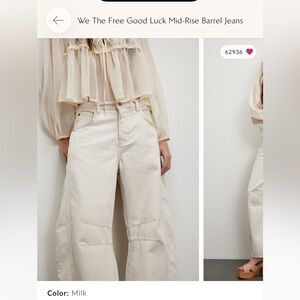 We The Free Wide-Leg Milk Cotton Trousers